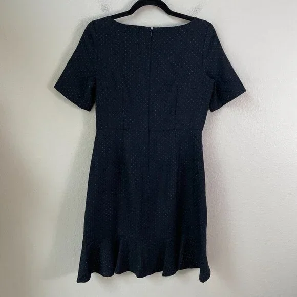 Ann Taylor Womens 6 Petite Short Sleeve Peplum Hem Sheath Dress Wool Blend - Picture 10 of 11